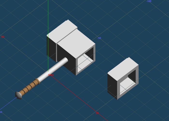 【STLデータのみ】シンプルなハンマー