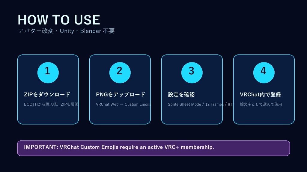VRChat Custom Emoji Pack Vol.1|Animated Neon Fantasy Emoji 12種