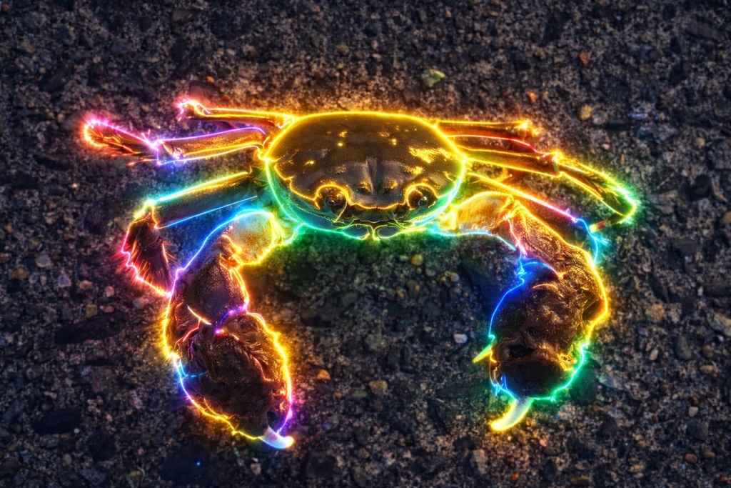 光るカニ壁紙素材