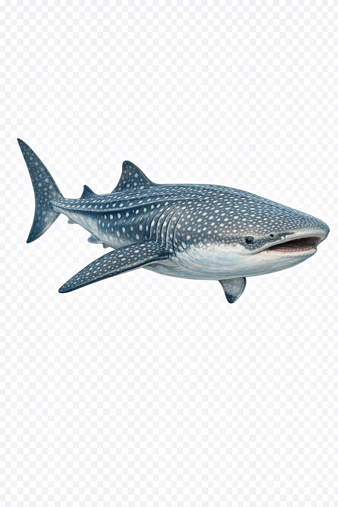 リアル ジンベエザメ 透過PNG素材（サメイラスト）