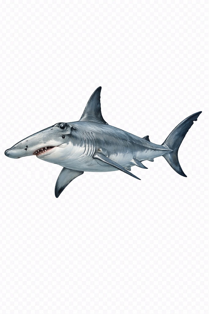 リアル ハンマーヘッドシャーク 透過PNG素材（サメイラスト）