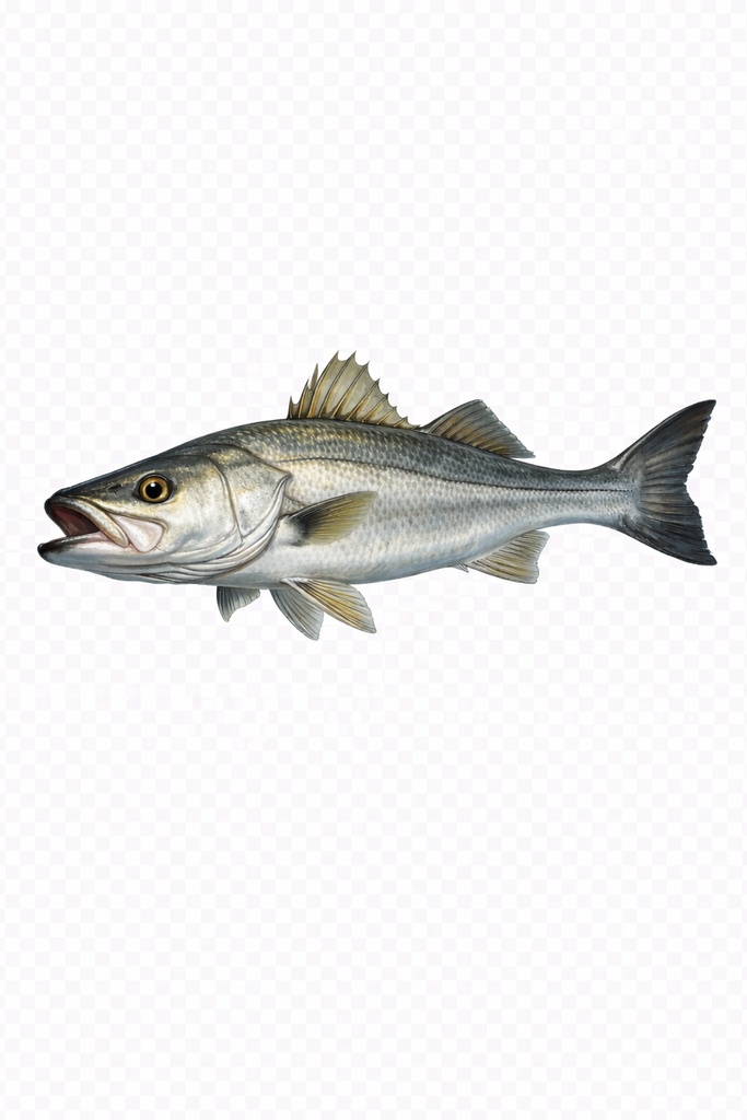 リアル シーバス（スズキ）透過PNG素材｜釣り魚イラスト