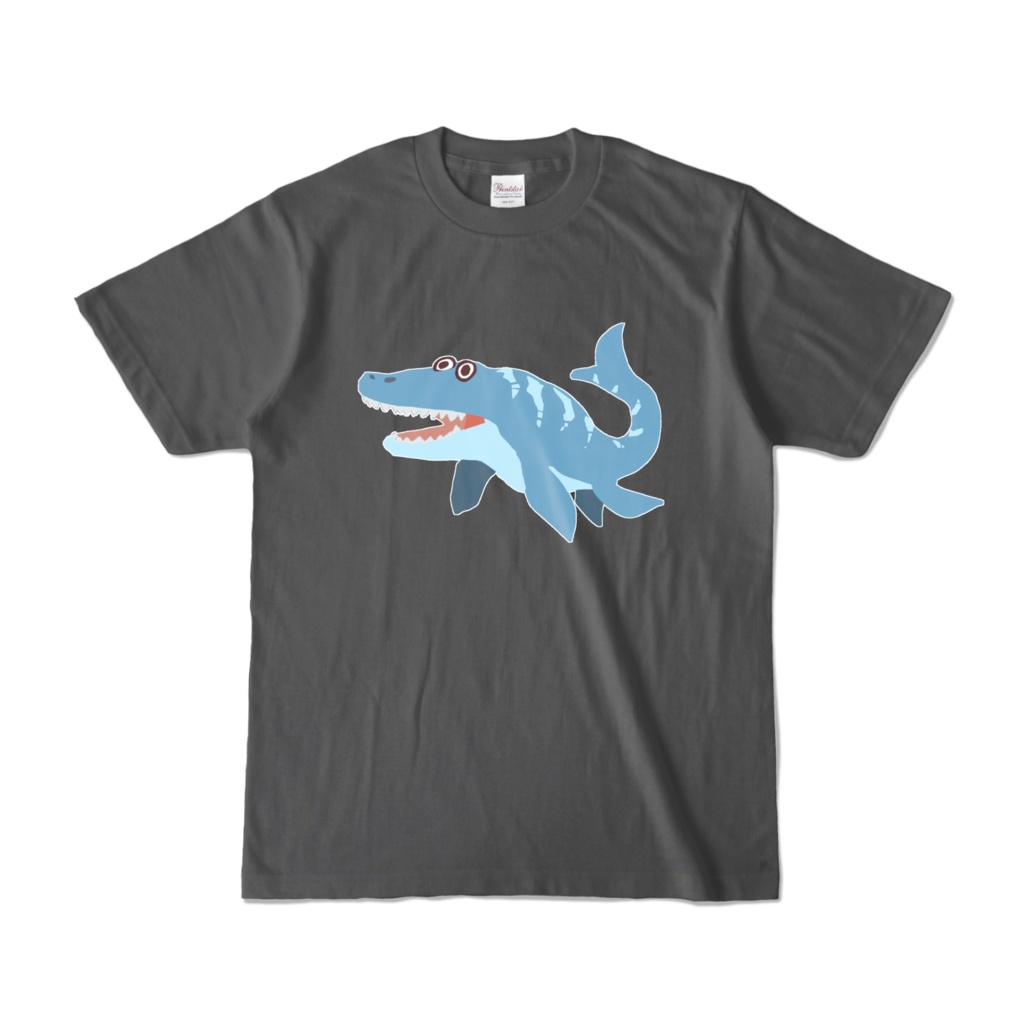 モササウルスTシャツ チャコール