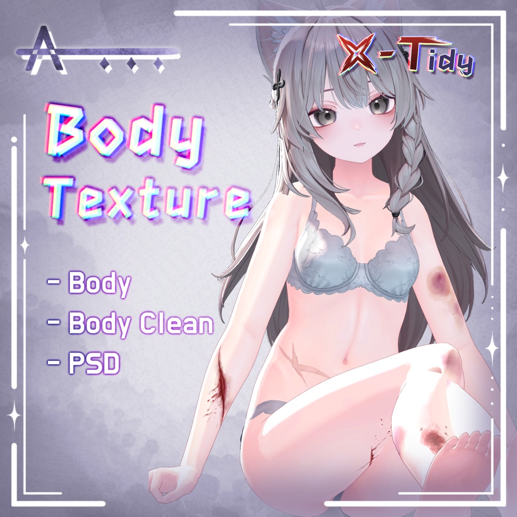【4アバター対応】 【X-Tidy】 _Body&Makeup&eye_Texture