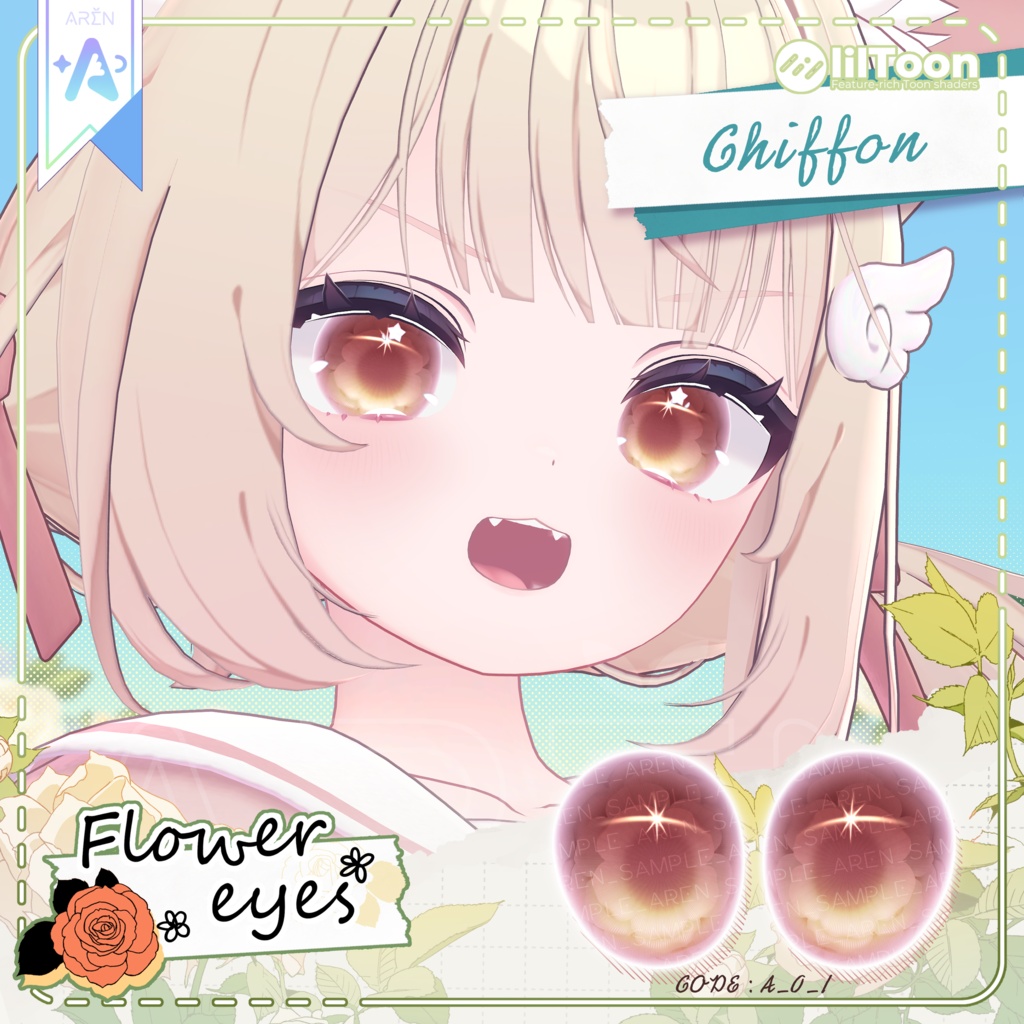 ‼️50% SALE🎁【28アバター】🏵️Flower Eyes Texture🏵️