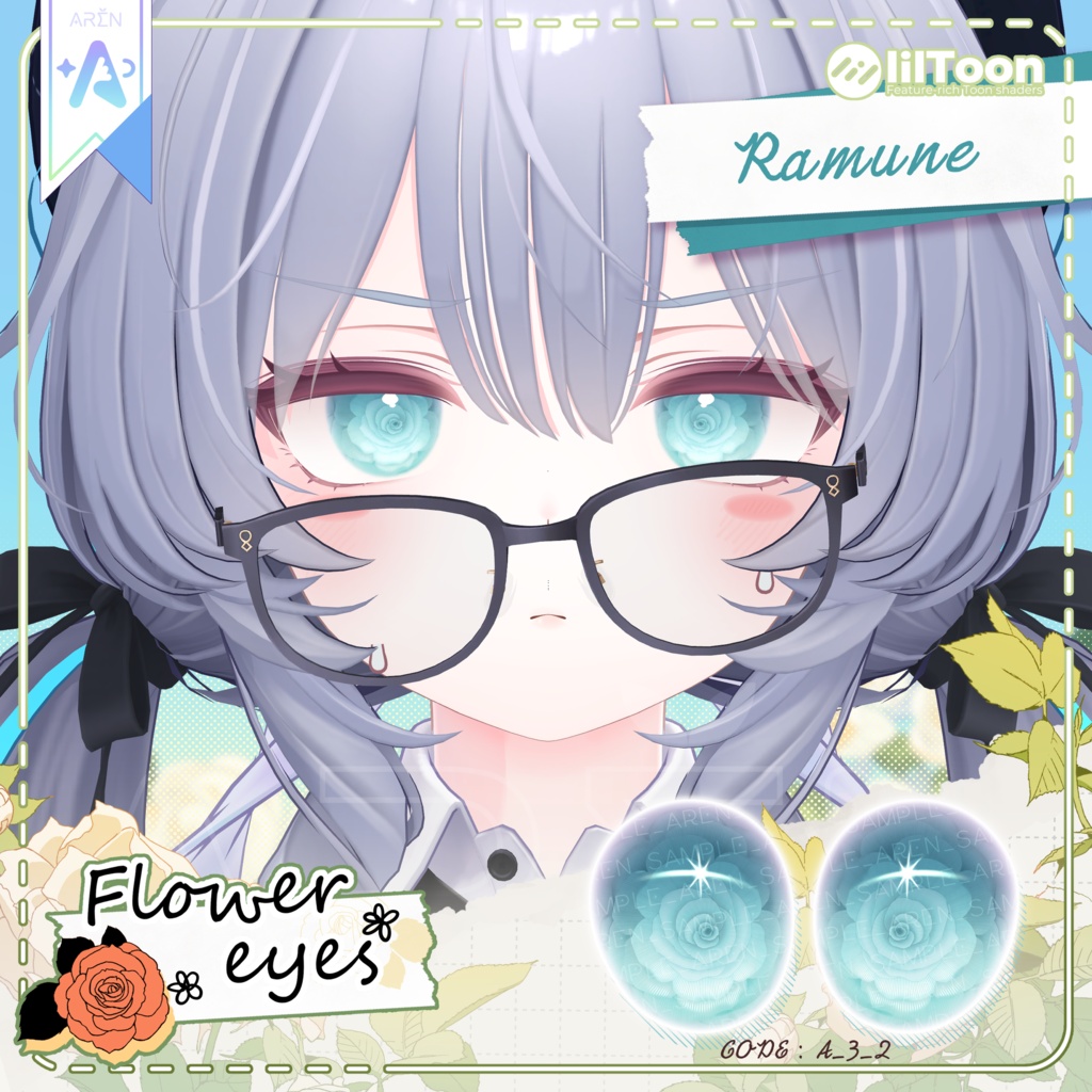 ‼️50% SALE🎁【28アバター】🏵️Flower Eyes Texture🏵️