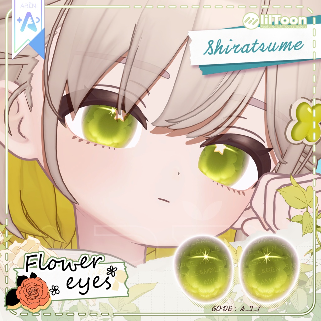 ‼️50% SALE🎁【28アバター】🏵️Flower Eyes Texture🏵️
