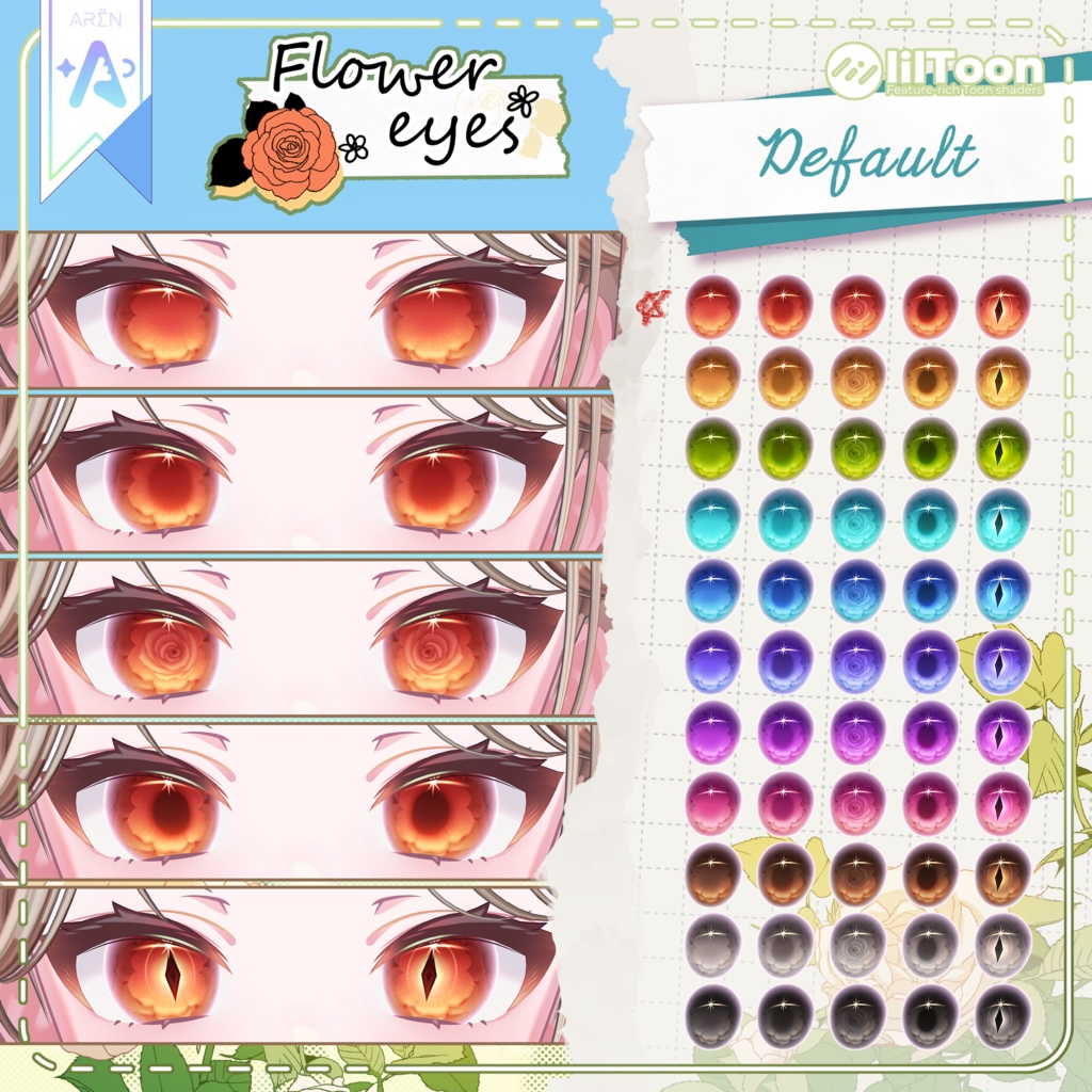 ‼️50% SALE🎁【28アバター】🏵️Flower Eyes Texture🏵️