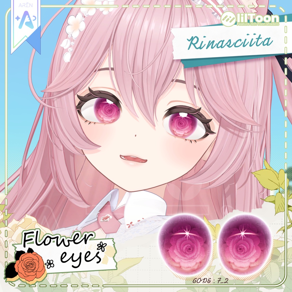 ‼️50% SALE🎁【28アバター】🏵️Flower Eyes Texture🏵️