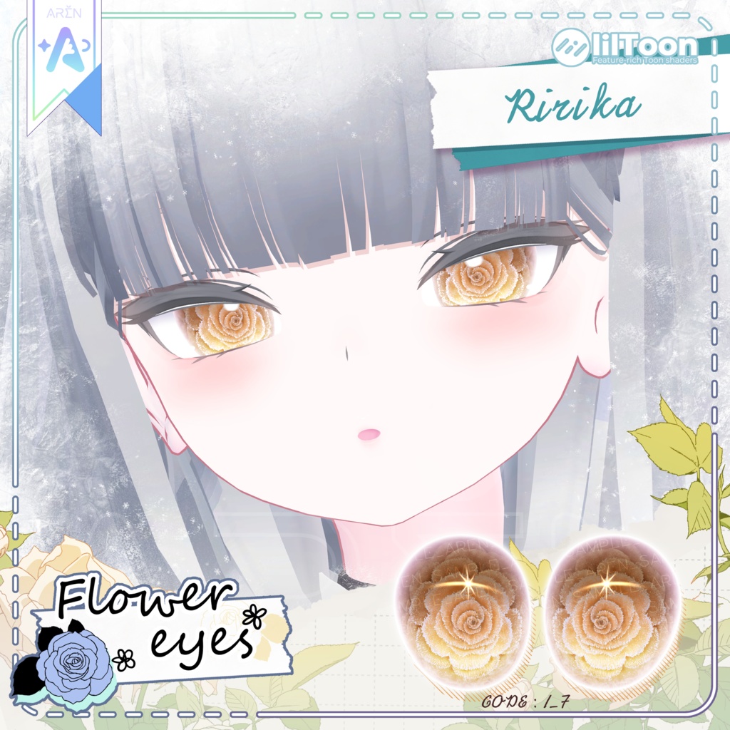 ‼️50% SALE🎁【28アバター】❄️Frozen Flower Eyes Texture🏵️