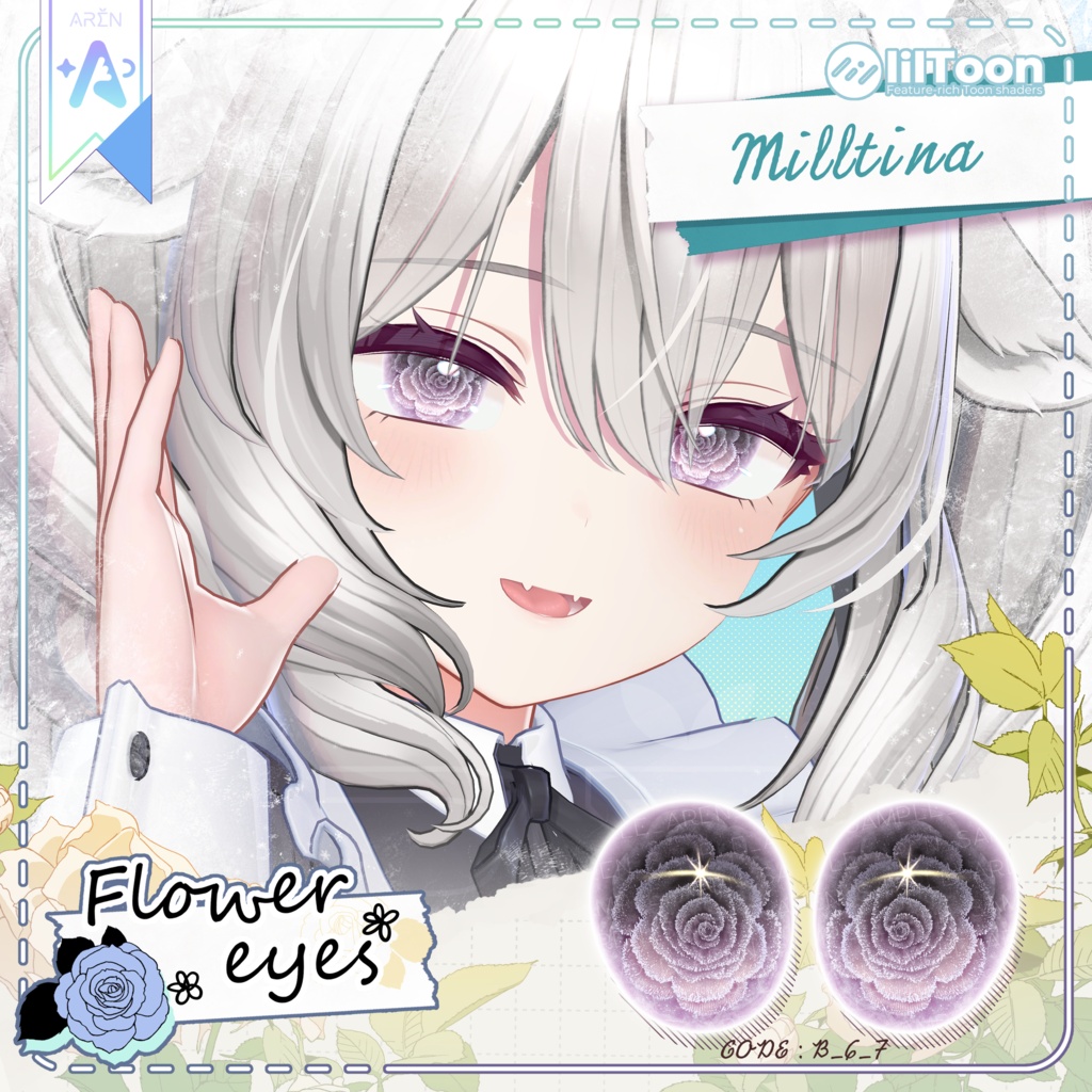 ‼️50% SALE🎁【28アバター】❄️Frozen Flower Eyes Texture🏵️