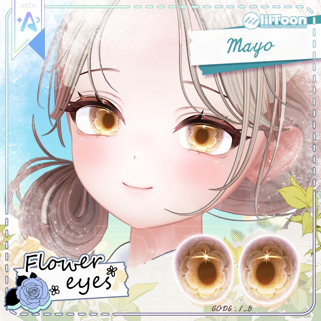 ‼️50% SALE🎁【28アバター】❄️Frozen Flower Eyes Texture🏵️