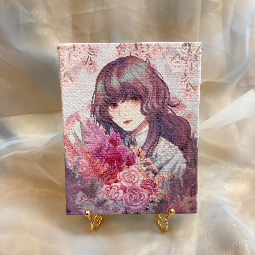 『pink flower』キャンバスアート （F0サイズ）