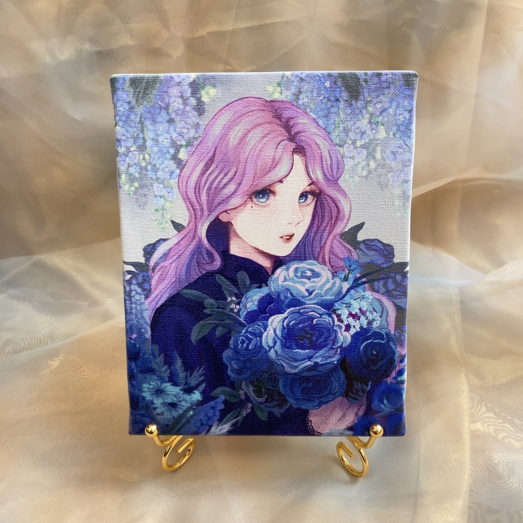 『Blue flower』キャンバスアート（F0サイズ）