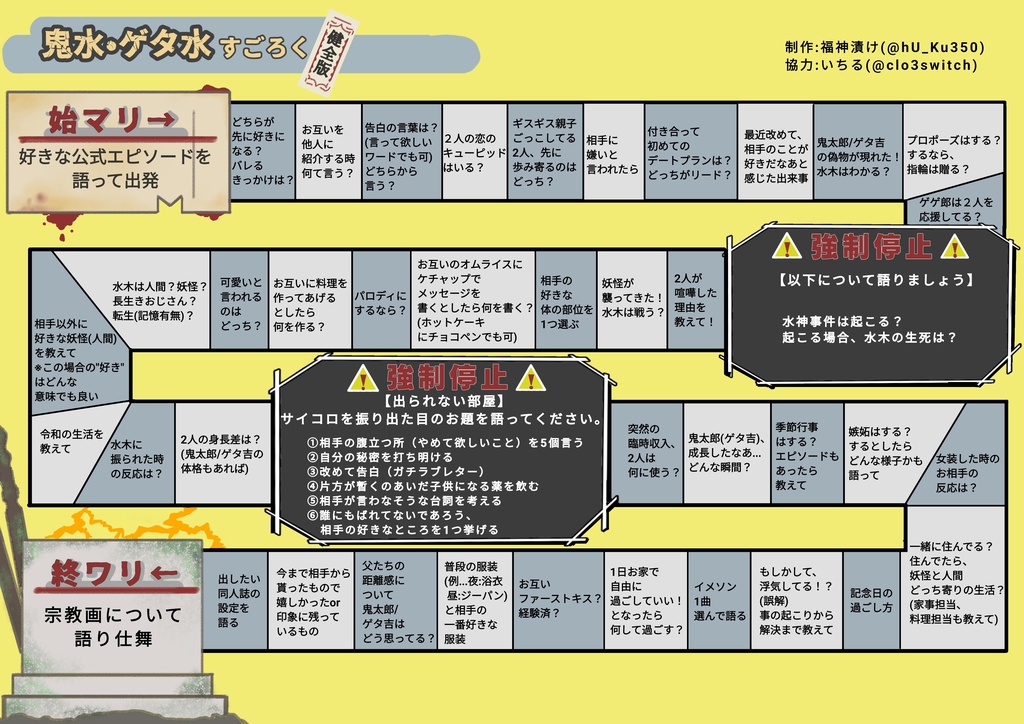 鬼水•ゲタ水すごろく