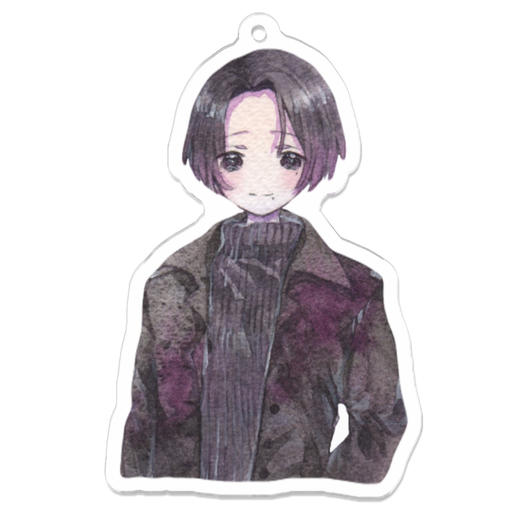 てるてるぼうずは催花雨と【藍里賢アクリルキーホルダー】