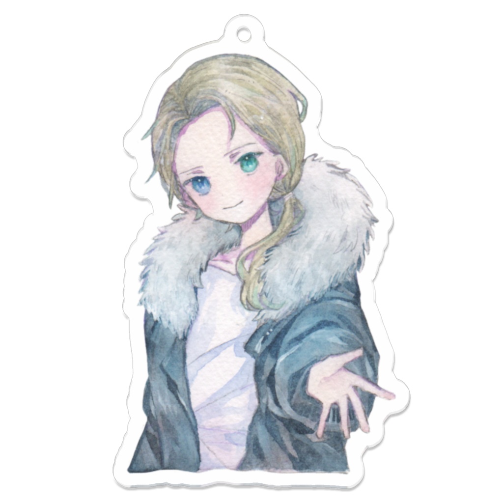 てるてるぼうずは催花雨と【旭川優アクリルキーホルダー】