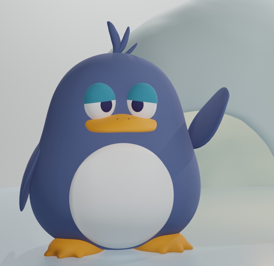 やる気ゼロのペンギン【3Dモデル】