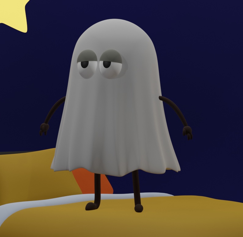 のほほんゴースト【ふわふわ3Dモデル】
