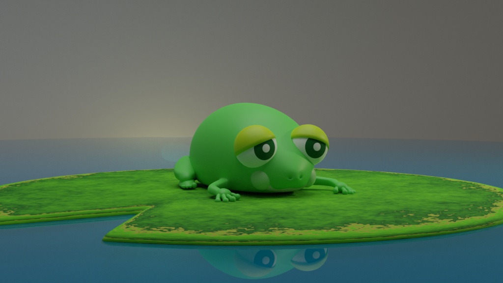 のんびりカエル【3Dモデル】
