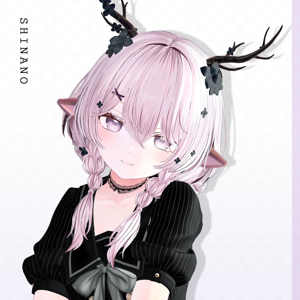 ✨1day Sale✨【VRC Hair】♥ Custom Bob ♥おさげ×お団子×鹿 【花鹿】