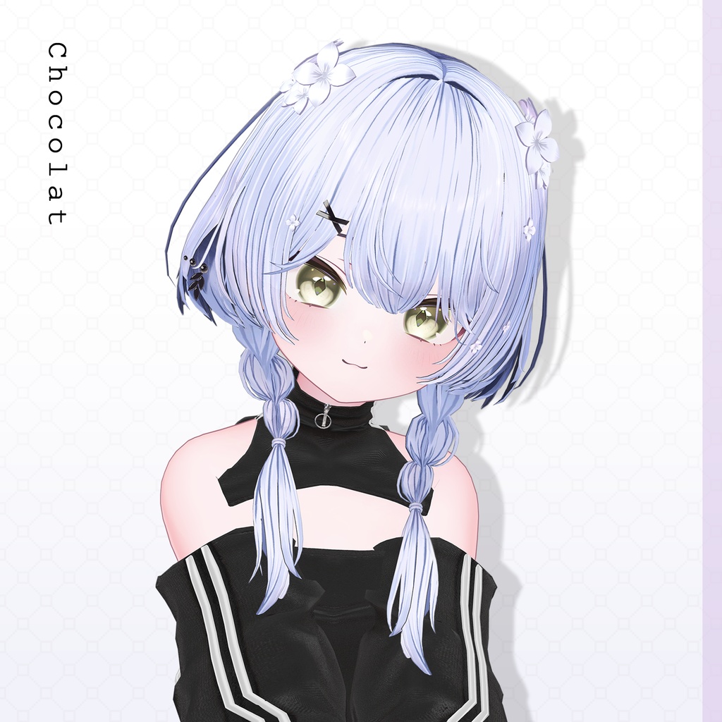 ✨1day Sale✨【VRC Hair】♥ Custom Bob ♥おさげ×お団子×鹿 【花鹿】