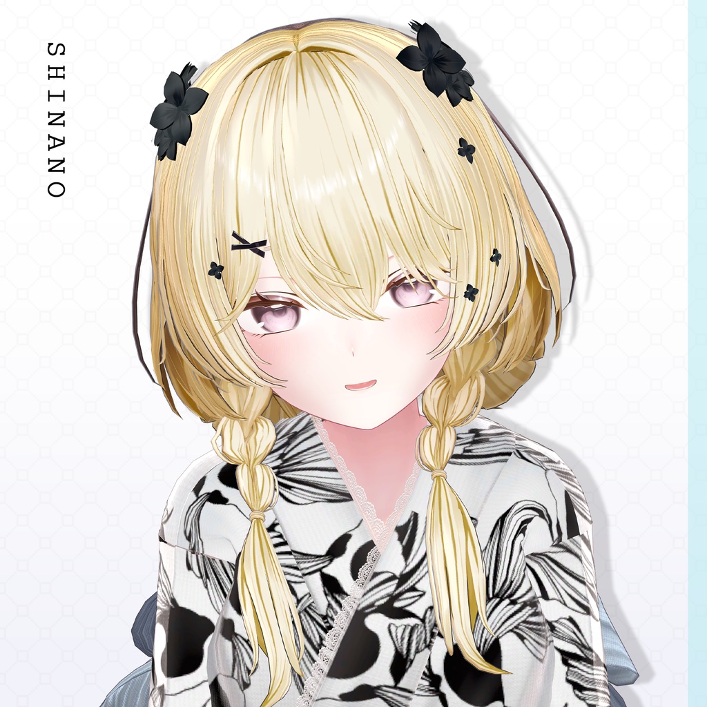 ✨1day Sale✨【VRC Hair】♥ Custom Bob ♥おさげ×お団子×鹿 【花鹿】