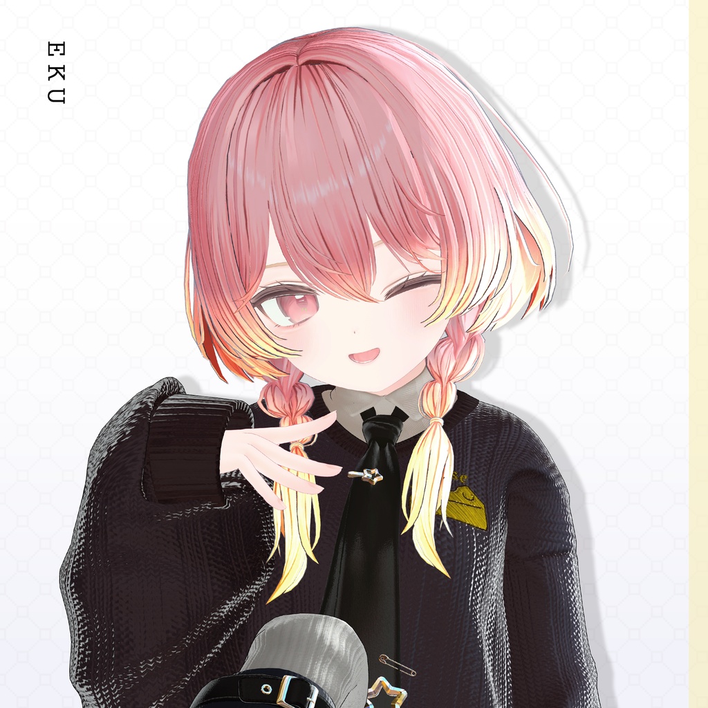 ✨1day Sale✨【VRC Hair】♥ Custom Bob ♥おさげ×お団子×鹿 【花鹿】