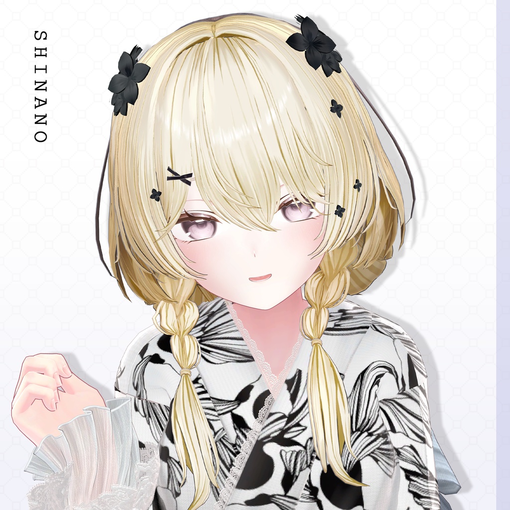 ✨1day Sale✨【VRC Hair】♥ Custom Bob ♥おさげ×お団子×鹿 【花鹿】