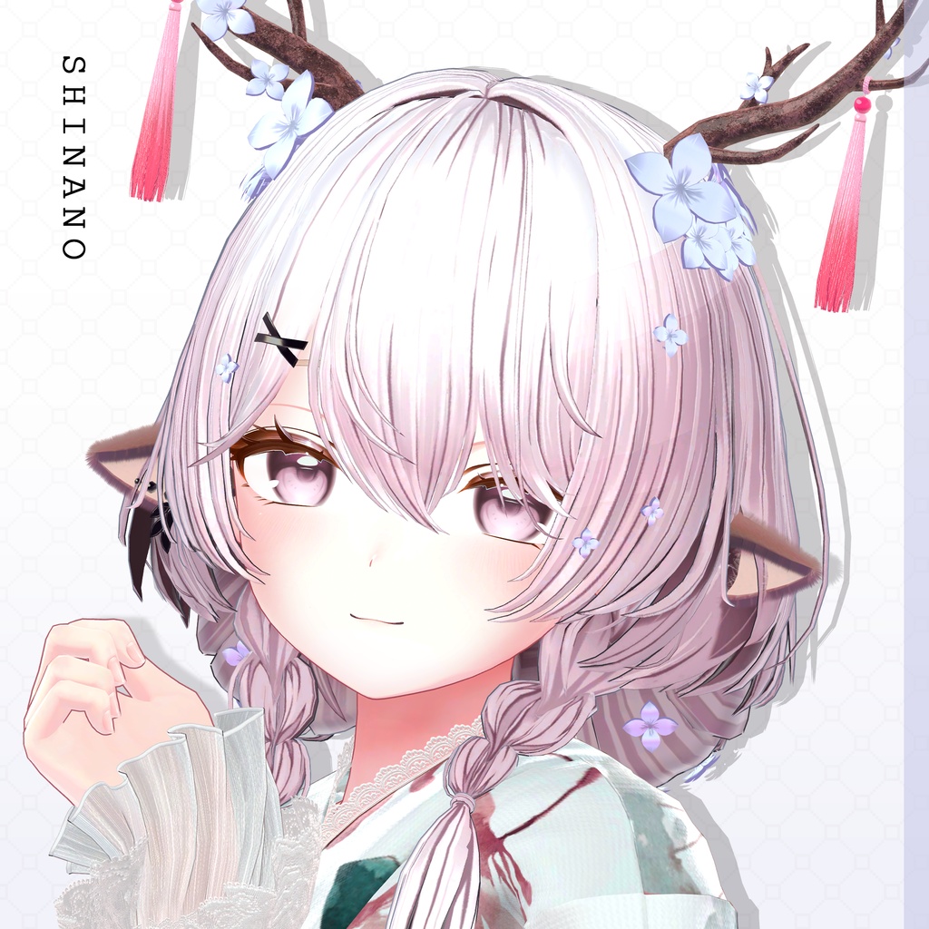 ✨1day Sale✨【VRC Hair】♥ Custom Bob ♥おさげ×お団子×鹿 【花鹿】