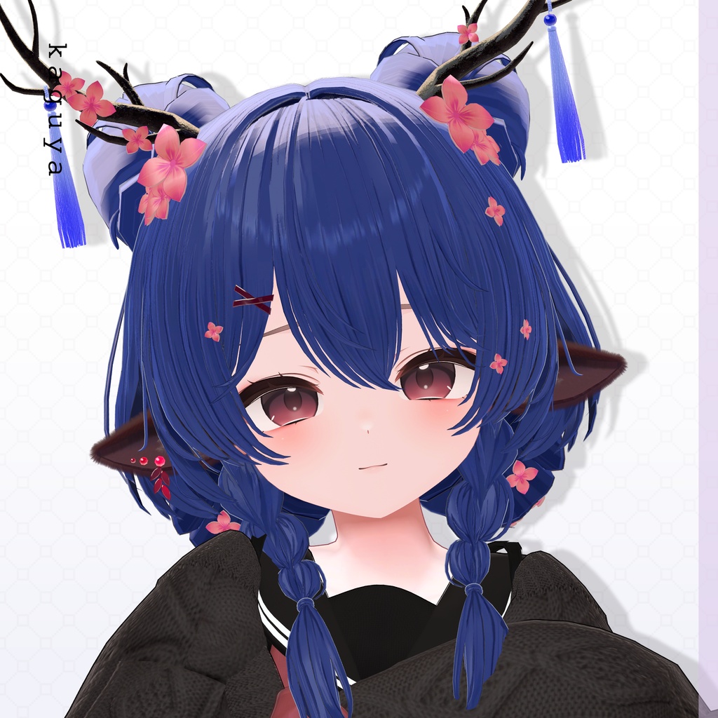 ✨1day Sale✨【VRC Hair】♥ Custom Bob ♥おさげ×お団子×鹿 【花鹿】