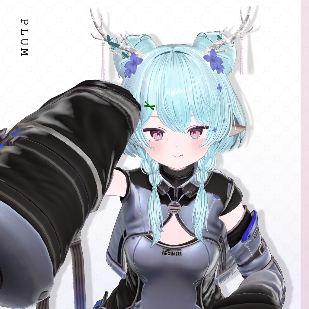 ✨1day Sale✨【VRC Hair】♥ Custom Bob ♥おさげ×お団子×鹿 【花鹿】