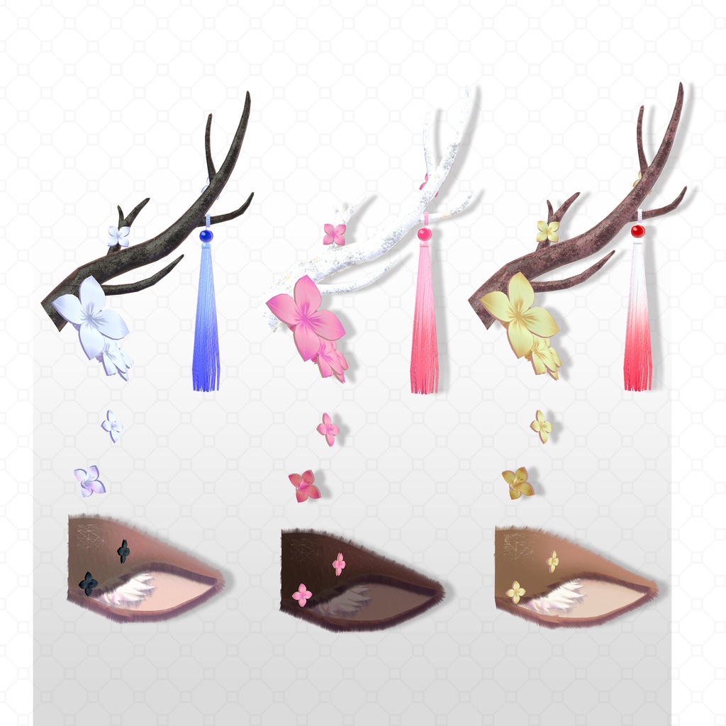 ✨1day Sale✨【VRC Hair】♥ Custom Bob ♥おさげ×お団子×鹿 【花鹿】