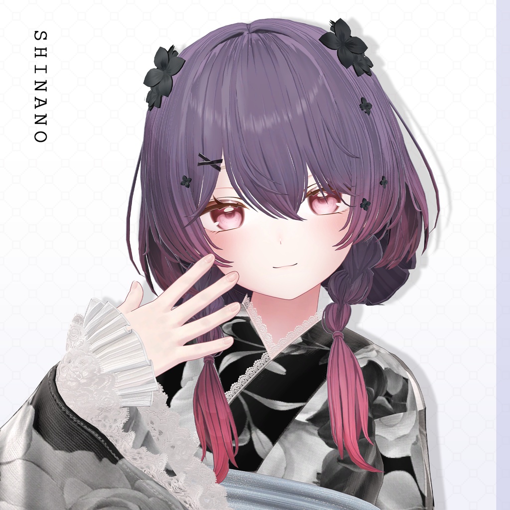 ✨1day Sale✨【VRC Hair】♥ Custom Bob ♥おさげ×お団子×鹿 【花鹿】