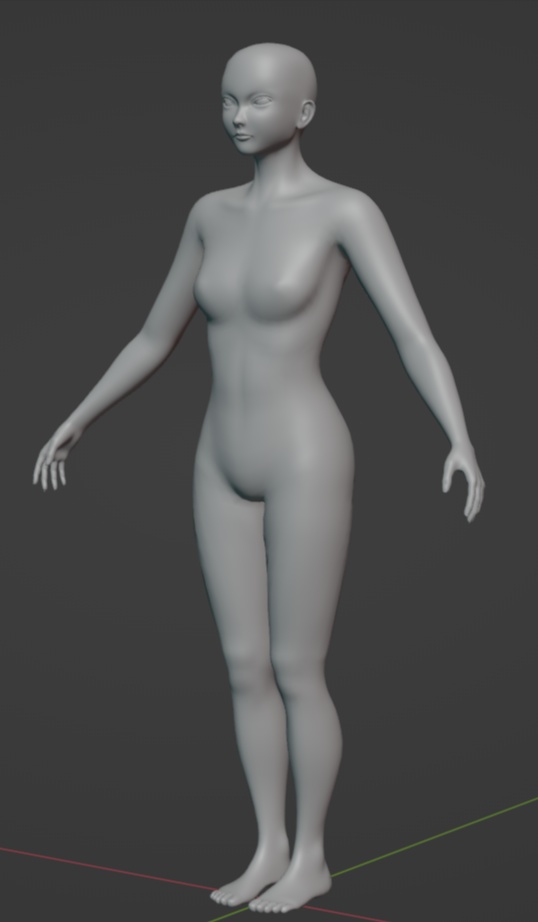 女性　3Dモデル（素体）　フリー