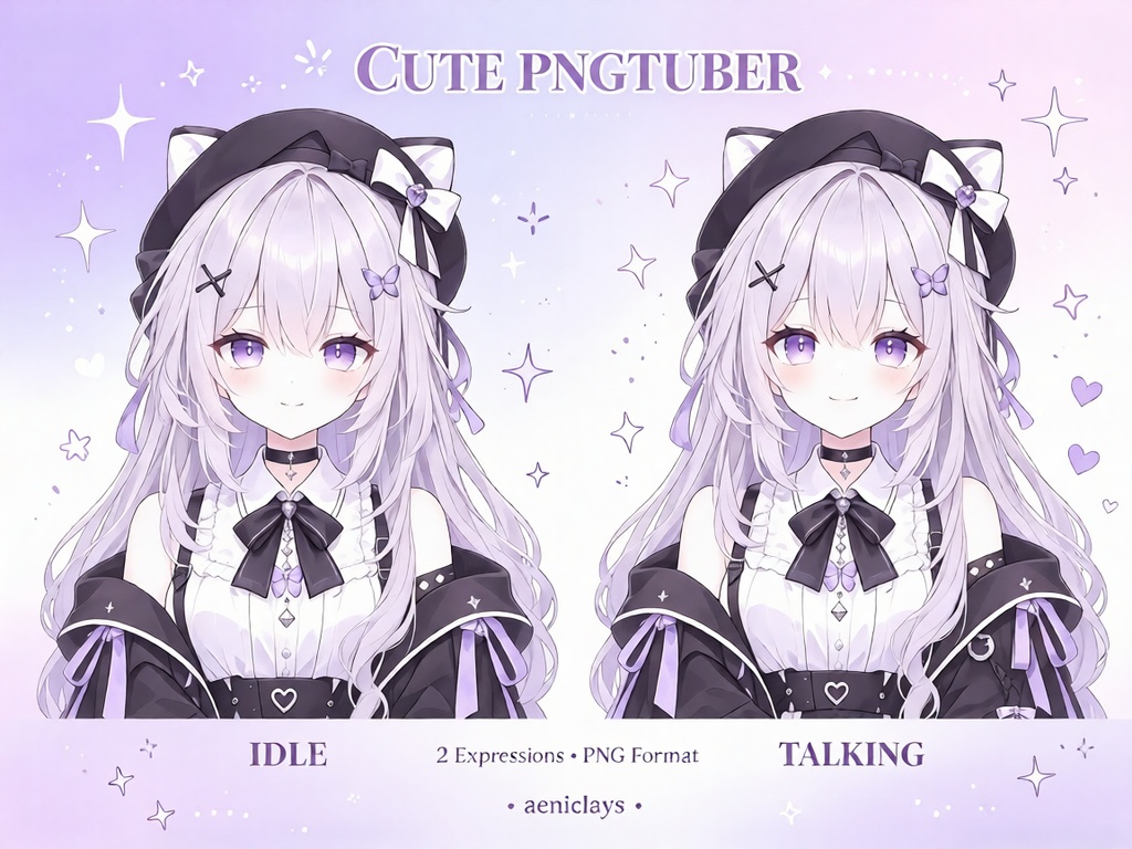 Cute PNGTuber Character Set — Talking & Idle | aeniclays