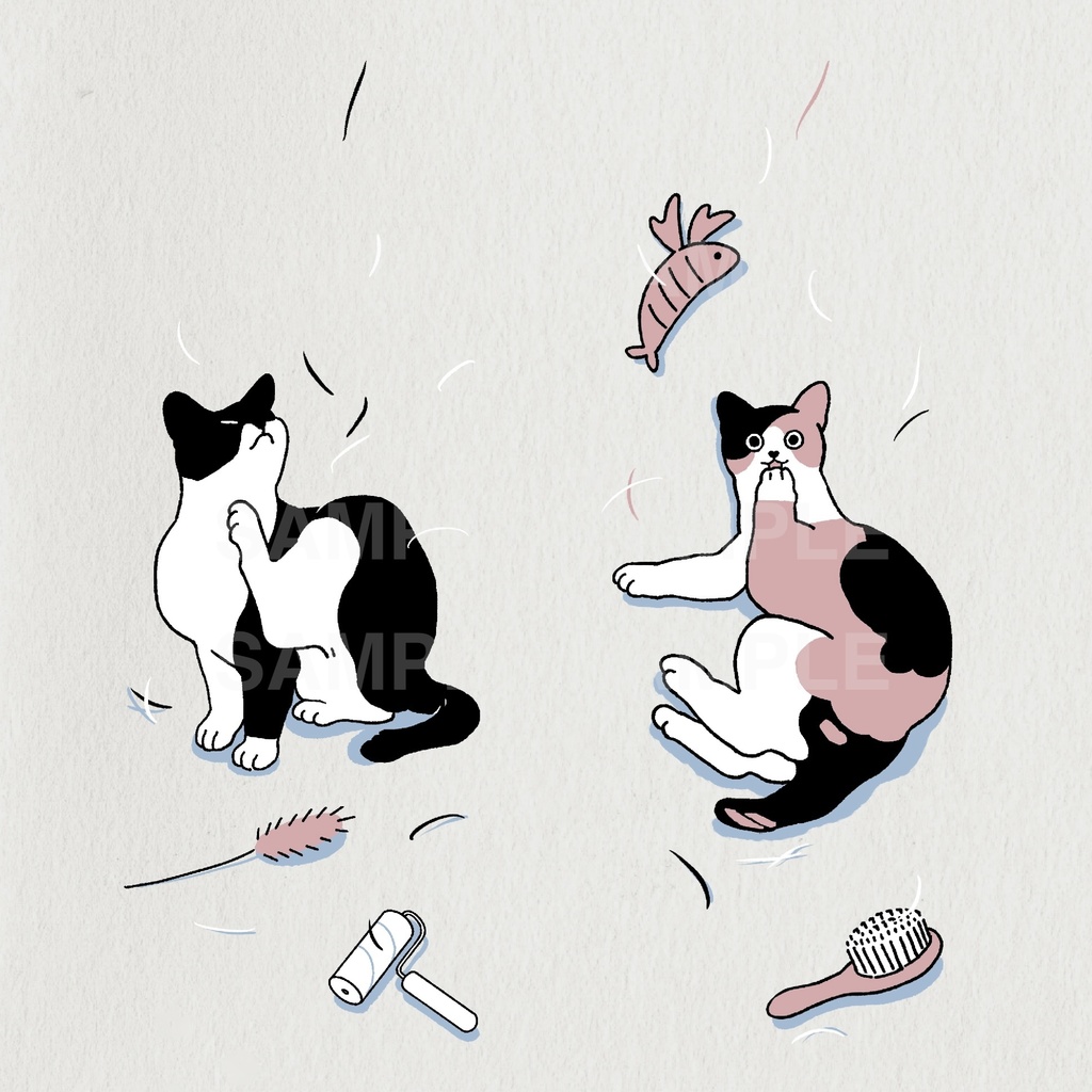 "ねこげとわかいせよ"クリアしおりセット