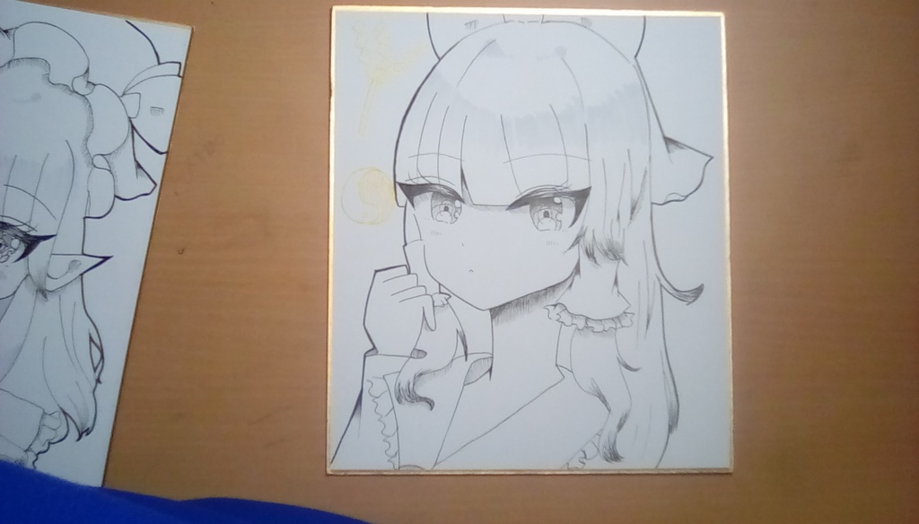 霊夢色紙(モノクロ)