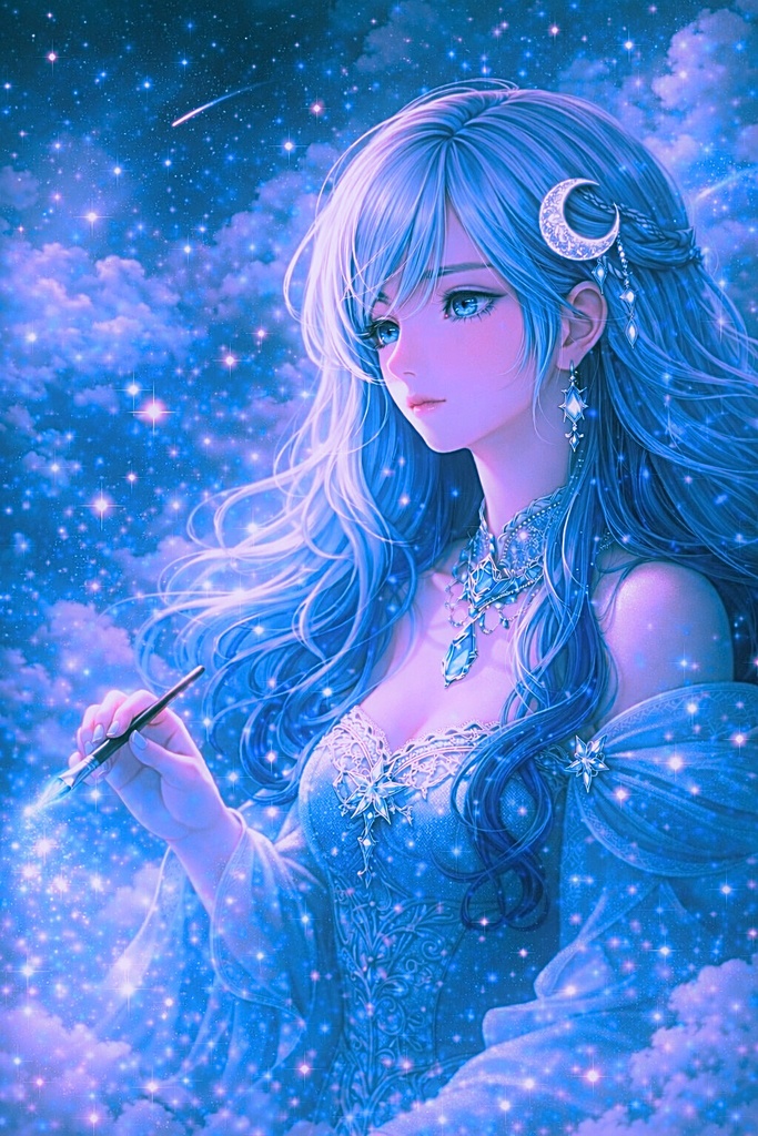 【高解像度】魔法で絵画を描く少女「エトワール」幻想デジタルイラスト（壁紙対応・特別版）