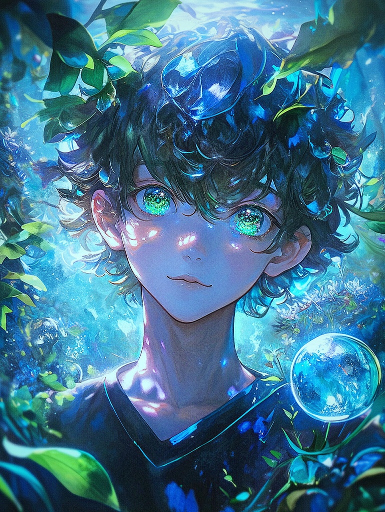 海の中の男の子