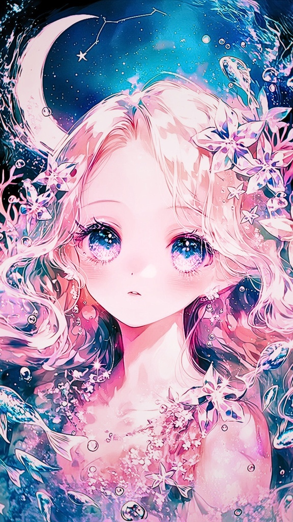 【高解像度】海の中の女の子