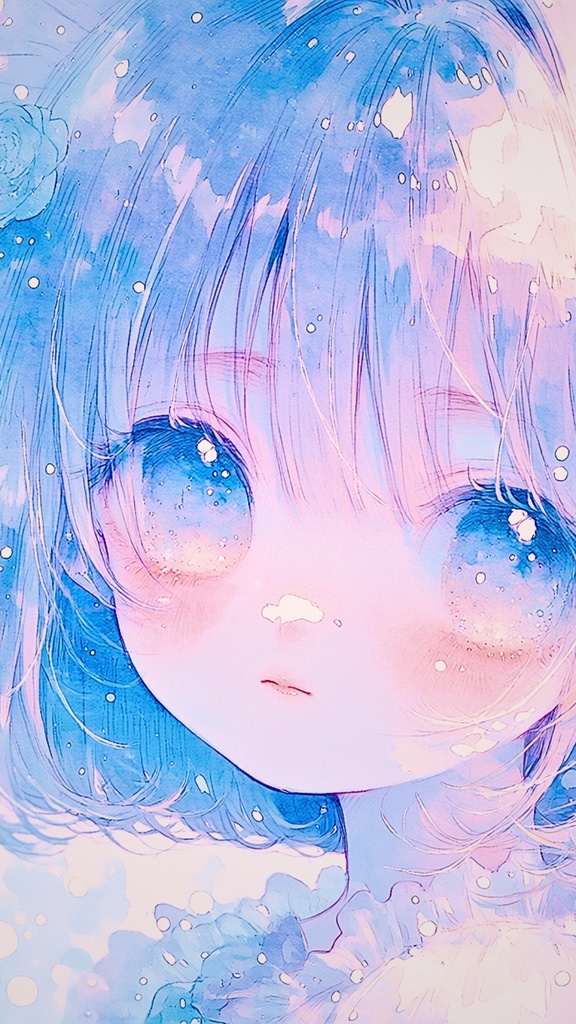 【高解像度】幼い女の子(水彩風)