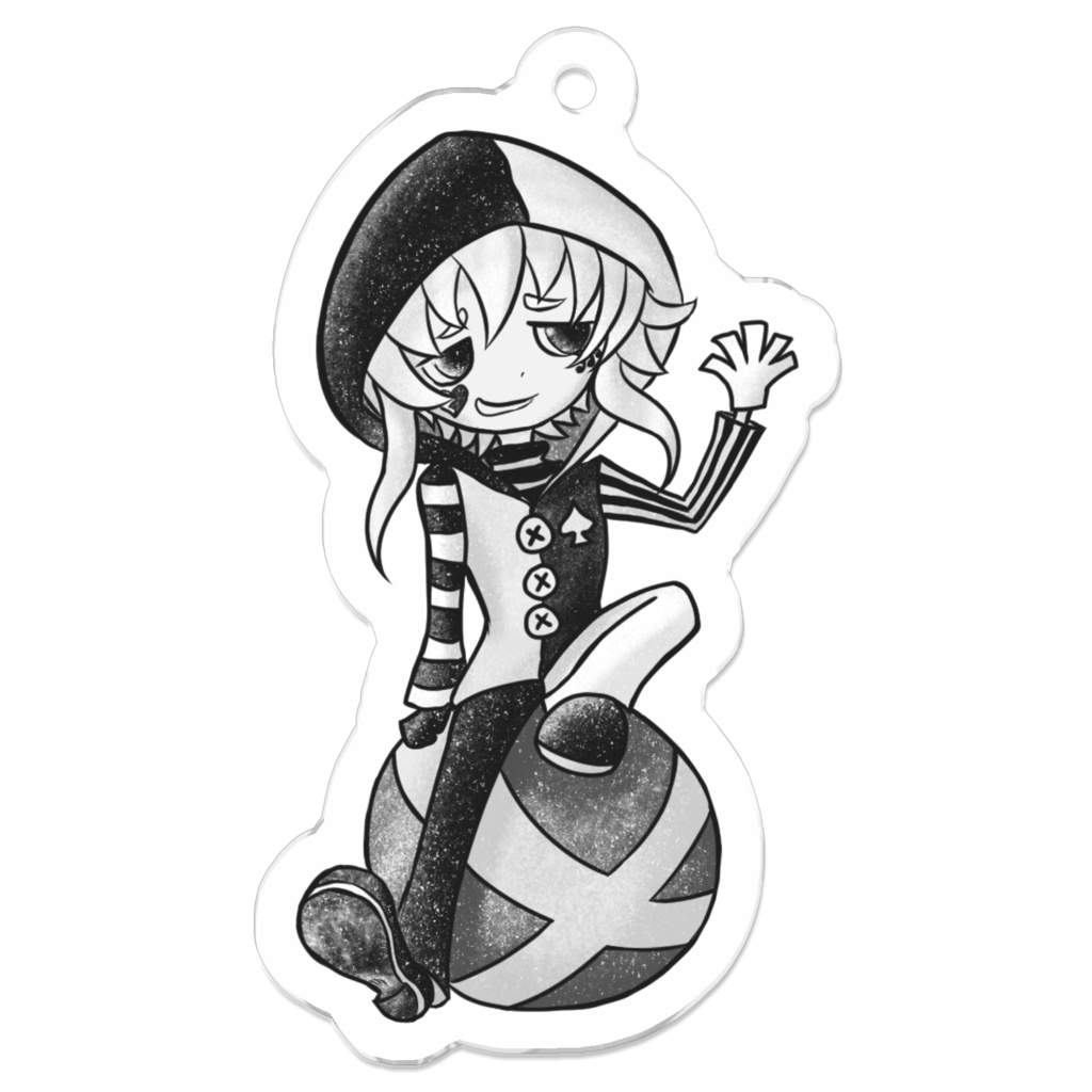 玉乗りピエロ★アクリルキーホルダー