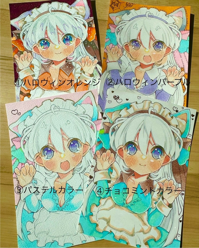 【新作・ポスカサイズ原画】ねこみみメイド