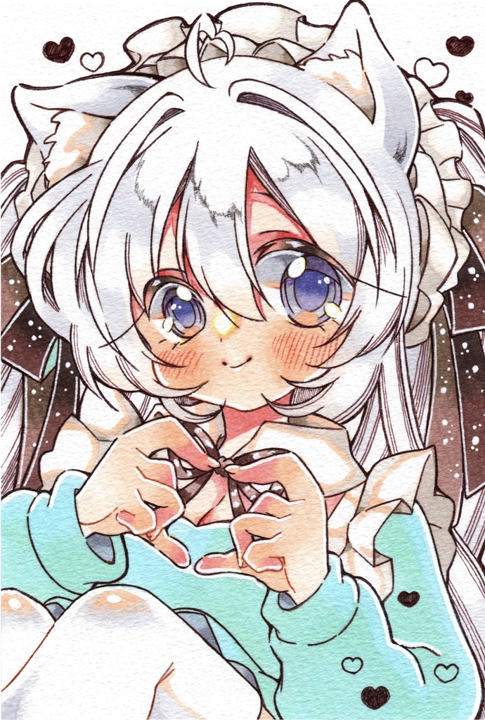 【ポスカサイズ原画】杏子　にゃんこ×メイドさん