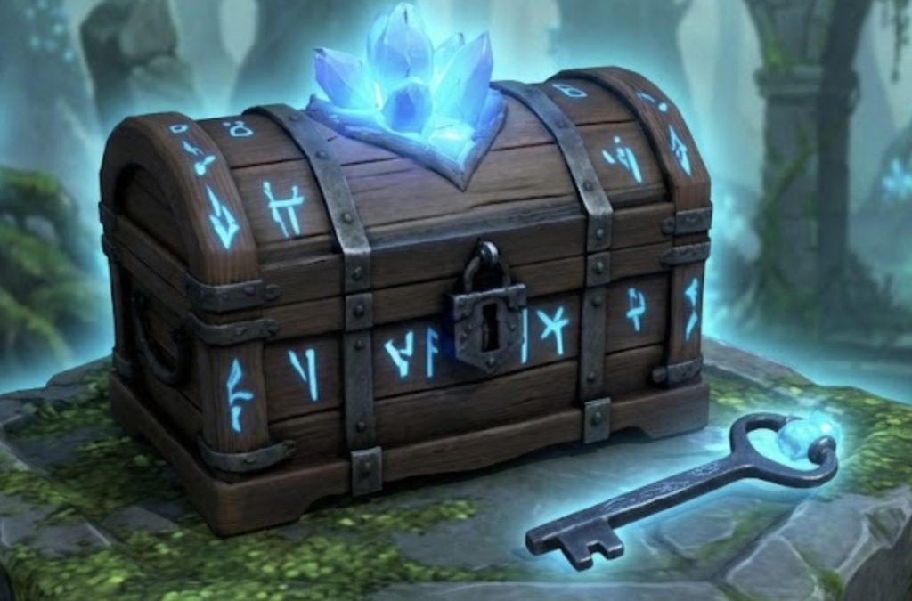 異世界にありそうな宝箱と鍵