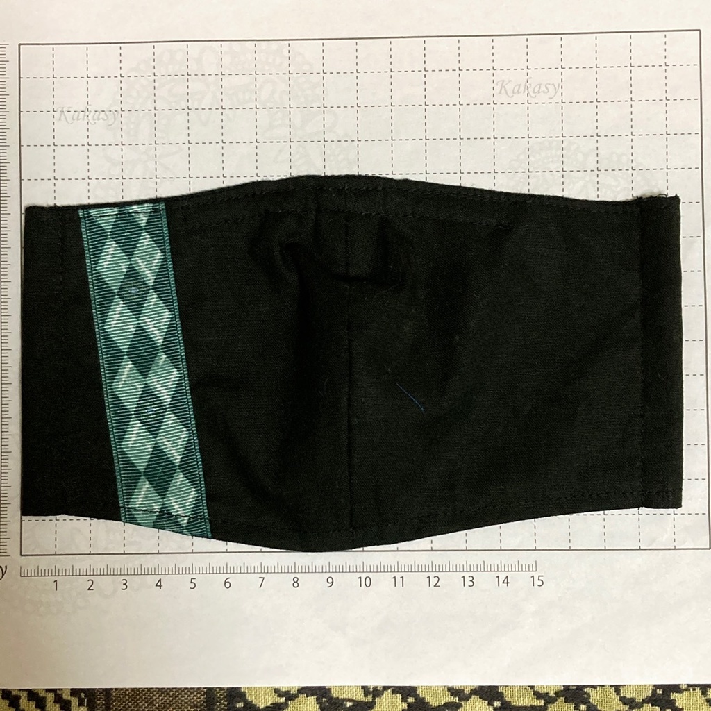 FFハンドメイドマスク 立体 黒 ブラック 鬼滅の刃 不死川実弥　しなずがわさねみ 子ども小学校高学年～大人女性 ノーズワイヤーあり