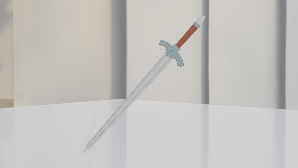 剣(セル画風)_3Dモデル