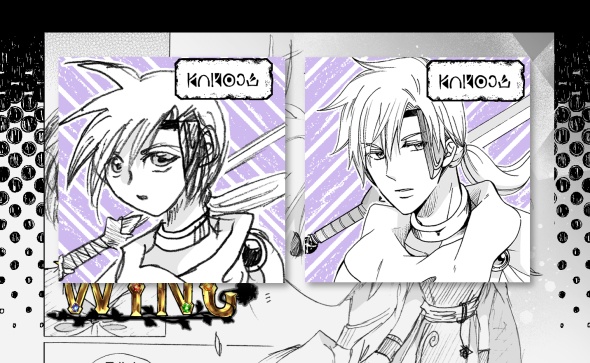 『WING』新旧絵柄缶バッジ