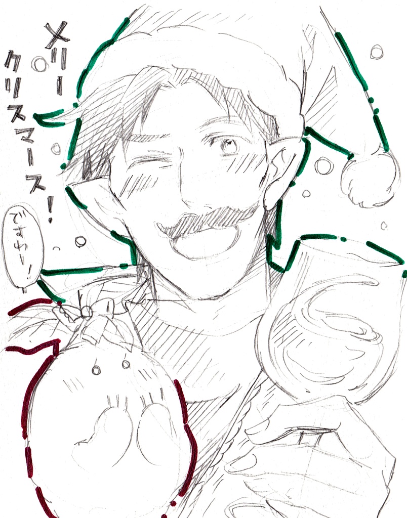 スケブ原画「ドワーフおじさん（スティエ）」